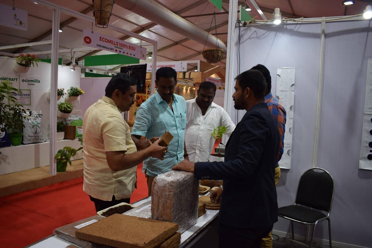 Coir Pith Blocks Stacked in Warehouse