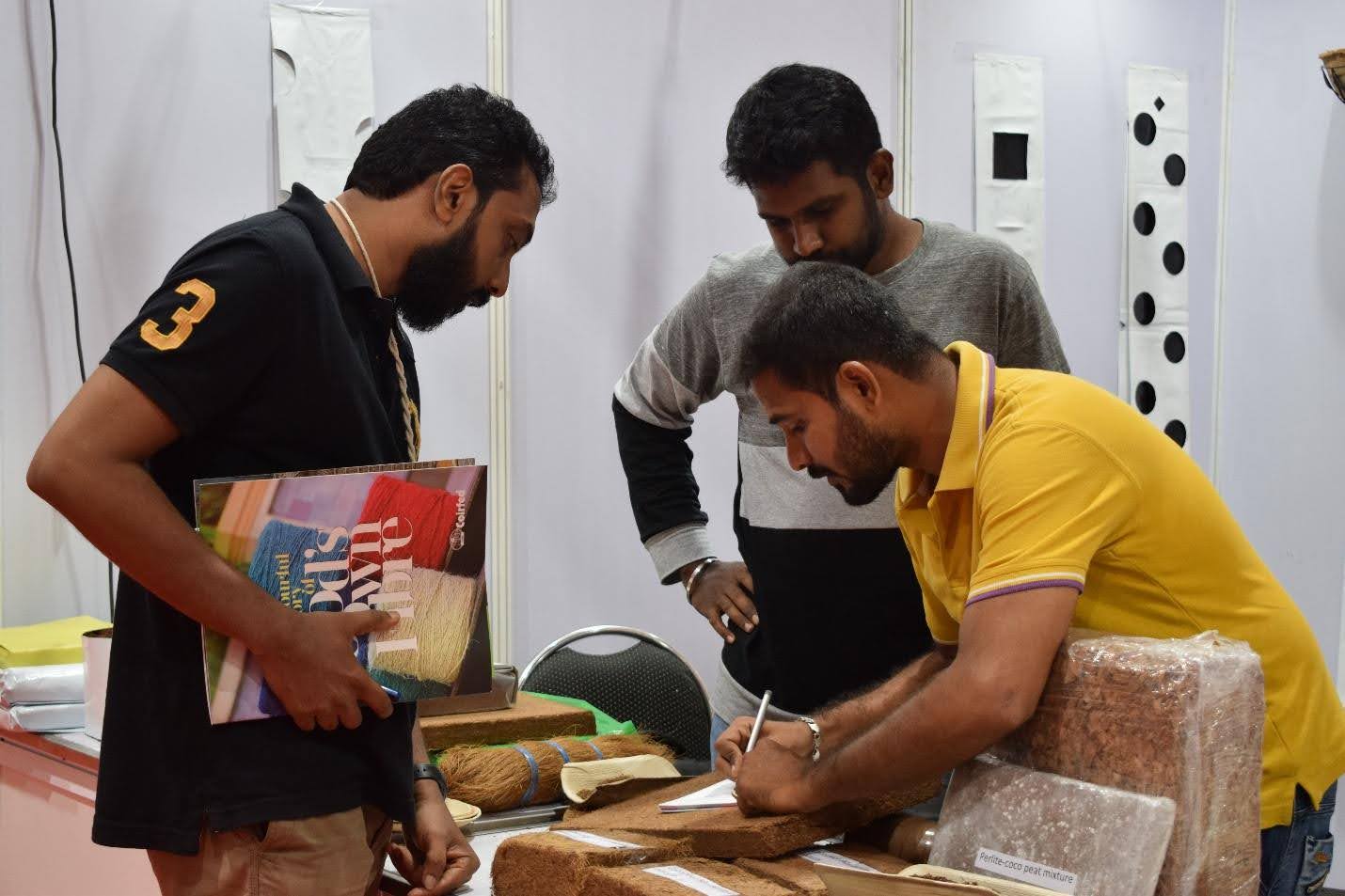 Coir Pith Blocks Stacked in Warehouse